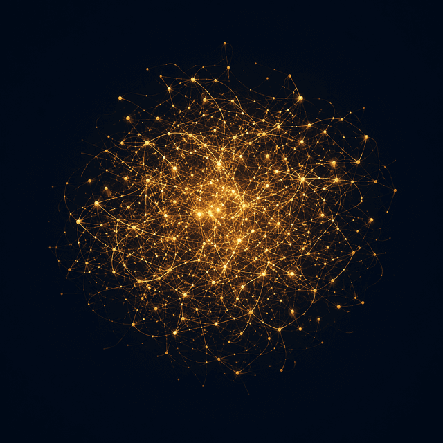 Neural tangle representing scattered, unprocessed thoughts